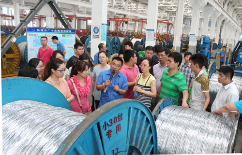 7月13日，，，，，，国家电线电缆质量监视检测中心事情职员一行30余人来cq9电子官网入口电缆旅行学习