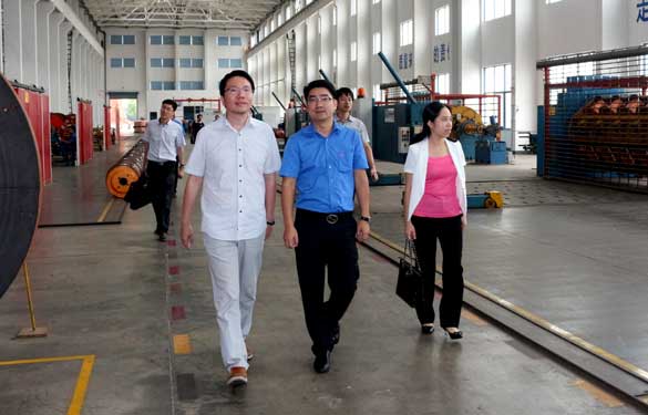 9月10日，，，，，，溧阳市副市长陈安一行来cq9电子官网入口电缆调研